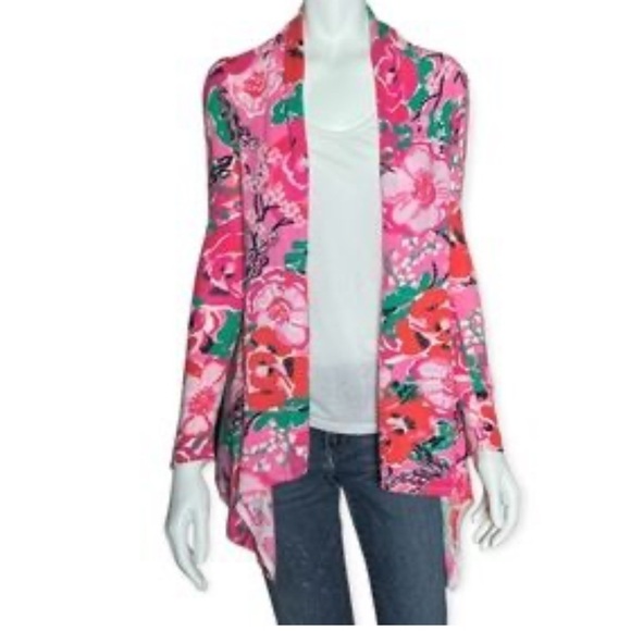 Lilly Pulitzer Jacey Cardigan Sweater Small Floral Cottagecore Preppy Colorful - Picture 3 of 10